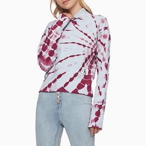 Calvin Klein Tie Dyed Mock Neck Cropped Top